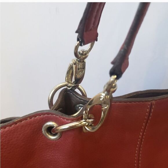 NINE WEST Faux Leather Small Shoulder Hand Bag Dark Red - Picture 2 of 10